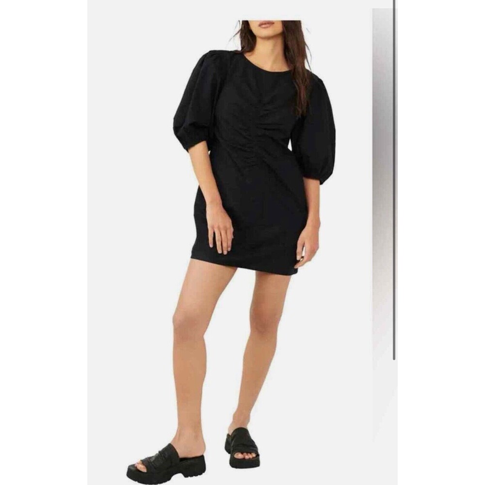 FREE PEOPLE Hope Puff Sleeve Cotton Minidress Size Large